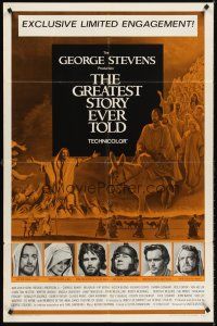 7r353 GREATEST STORY EVER TOLD limited engagement style 1sh '65 George Stevens, Von Sydow as Jesus!