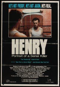 7r389 HENRY: PORTRAIT OF A SERIAL KILLER 1sh '90 Michael Rooker as murderer Henry Lee Lucas!