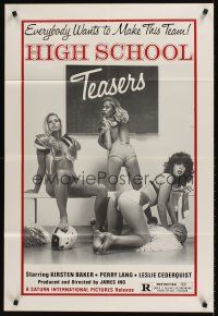 7r392 HIGH SCHOOL TEASERS 1sh '81 sexy cheerleaders in football pads & little else!