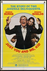 7r487 JUST YOU & ME, KID 1sh '79 great image of laughing George Burns & young Brooke Shields!
