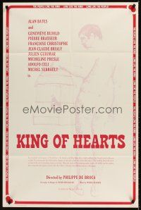 7r498 KING OF HEARTS 1sh R74 Philippe De Broca's Le Roi de coeur, Bates, Genevieve Bujold