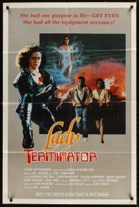 7r511 LADY TERMINATOR 1sh '88 action art of Barbara Anne Constable & Christopher Hart!