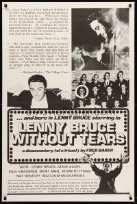 7r525 LENNY BRUCE WITHOUT TEARS 1sh '75 documentary of ingenious comedy of great American satirist!