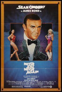 7r631 NEVER SAY NEVER AGAIN 1sh '83 art of Sean Connery as James Bond 007 by Rudy Obrero!