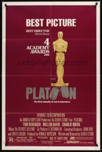 7r682 PLATOON style B awards 1sh '86 Oliver Stone, winner of the Best Picture & Best Director Oscars