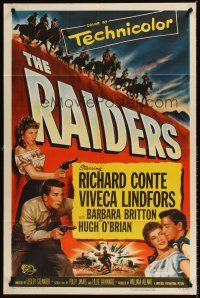 7r709 RAIDERS 1sh '52 Richard Conte & Viveca Lindfors in the last furious days of gold mine wars!