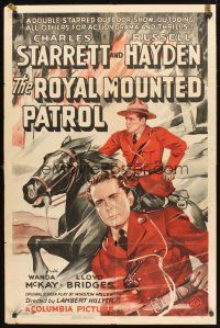 7r738 ROYAL MOUNTED PATROL 1sh '41 art of Canadian Mounties Charles Starrett & Russell Hayden!