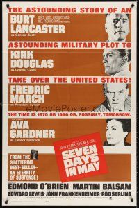 7r756 SEVEN DAYS IN MAY int'l 1sh '64 Burt Lancaster, Kirk Douglas, Fredric March & Ava Gardner!