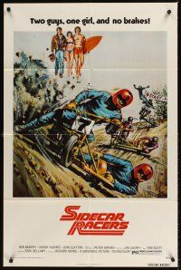 7r776 SIDECAR RACERS 1sh '75 motorcycle racing from Down Under, two guys, one girl, no brakes!