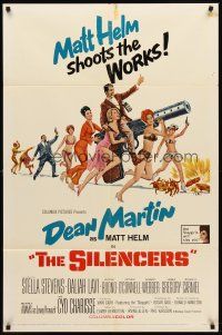 7r780 SILENCERS 1sh '66 outrageous sexy phallic imagery of Dean Martin & the Slaygirls!