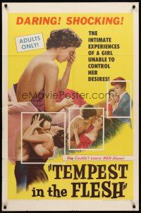 7r888 TEMPEST IN THE FLESH 1sh '55 intimate experiences of a girl unable to control her desires!