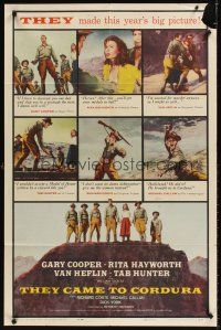 7r903 THEY CAME TO CORDURA 1sh '59 Gary Cooper, Rita Hayworth, Tab Hunter, Van Heflin!