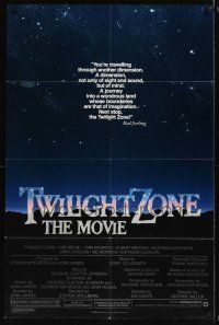 7r935 TWILIGHT ZONE 1sh '83 Joe Dante, Steven Spielberg, John Landis, from Rod Serling TV series!