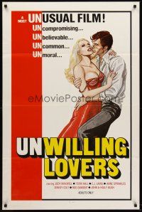 7r945 UNWILLING LOVERS 1sh '77 uncompromising, unbelievable, great art of very sexy Jody Maxwell!