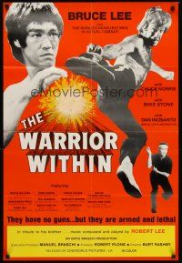 7r963 WARRIOR WITHIN 1sh '76 action images of Chuck Norris & Bruce Lee!