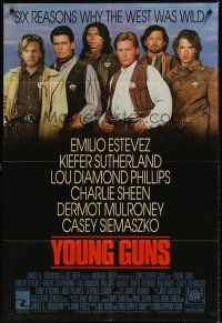 7r995 YOUNG GUNS int'l 1sh '88 Emilio Estevez, Charlie Sheen, Sutherland, Lou Diamond Phillips