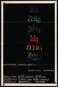 7r997 ZELIG 1sh '83 wacky Woody Allen directed mockumentary!
