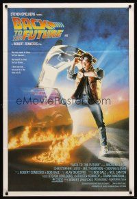 7s514 BACK TO THE FUTURE Aust 1sh '85 Robert Zemeckis, Michael J. Fox & Delorean by Drew Struzan!