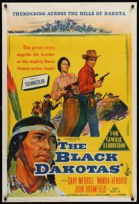 7s517 BLACK DAKOTAS Aust 1sh '54 Gary Merrill, Wanda Hendrix, Sioux Native American Indians!