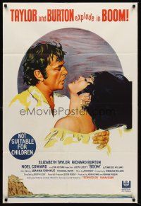 7s520 BOOM Aust 1sh '68 Elizabeth Taylor & Richard Burton, Tennessee Williams drama!