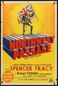 7s566 NORTHWEST PASSAGE Aust 1sh '40 Spencer Tracy, Robert Young, Ruth Hussey, from Roberts book!