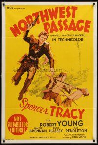 7s567 NORTHWEST PASSAGE Aust 1sh R50s Spencer Tracy, Robert Young, Ruth Hussey, from Roberts book!