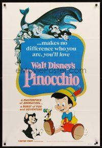 7s582 PINOCCHIO Aust 1sh R82 Disney classic cartoon about a wooden boy who wants to be real!