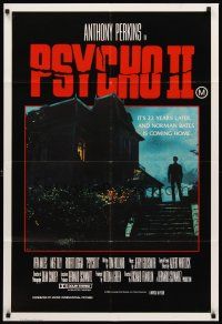 7s585 PSYCHO II Aust 1sh '83 Anthony Perkins as Norman Bates, cool creepy image of classic house!