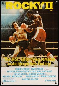 7s589 ROCKY II Aust 1sh '79 Sylvester Stallone & Carl Weathers fight in ring, boxing sequel!