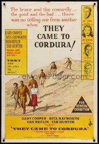 7s606 THEY CAME TO CORDURA Aust 1sh '59 Gary Cooper, Rita Hayworth, Tab Hunter, different art!