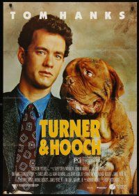 7s613 TURNER & HOOCH Aust 1sh '89 great image of Tom Hanks and grungy dog!