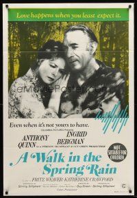 7s615 WALK IN THE SPRING RAIN Aust 1sh '70 romantic art of Anthony Quinn & Ingrid Bergman!