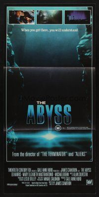 7s626 ABYSS Aust daybill '89 directed by James Cameron, Ed Harris, Mary Elizabeth Mastrantonio