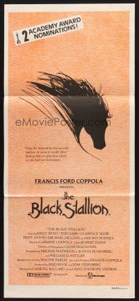 7s664 BLACK STALLION Aust daybill '79 Kelly Reno, Teri Garr, Carroll Ballard, great horse art!