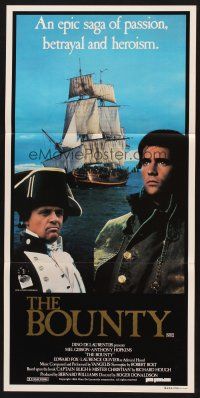7s669 BOUNTY Aust daybill '84 Mel Gibson, Anthony Hopkins, Laurence Olivier, Mutiny on the Bounty!