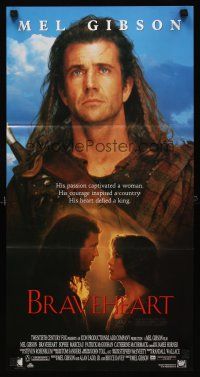 7s671 BRAVEHEART Aust daybill '95 cool image of Mel Gibson as William Wallace!