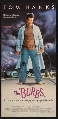 7s676 BURBS Aust daybill '89 best Tom Hanks image, a man of peace in a savage land, suburbia!