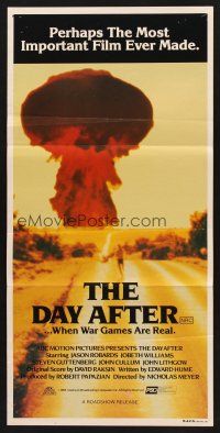 7s706 DAY AFTER Aust daybill '84 nuclear holocaust, wild art of mushroom cloud!