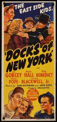 7s721 DOCKS OF NEW YORK Aust daybill '45 Wallace Fox directed, wacky East Side Kids!