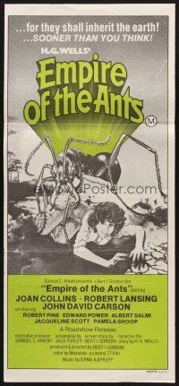 7s735 EMPIRE OF THE ANTS Aust daybill '78 H.G. Wells, great Drew art of monster attacking!