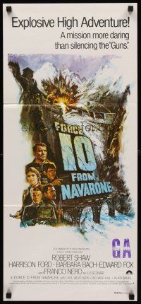 7s754 FORCE 10 FROM NAVARONE Aust daybill '78 Robert Shaw, Harrison Ford, art by Bryan Bysouth!