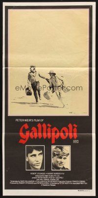 7s762 GALLIPOLI Aust daybill '81 Peter Weir, Mel Gibson & Mark Lee cross desert on foot!