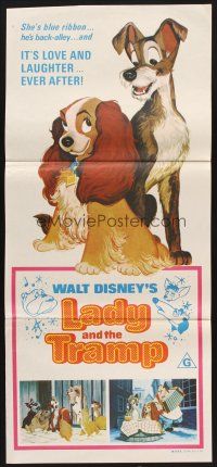 7s810 LADY & THE TRAMP Aust daybill R75 Walt Disney romantic canine dog classic cartoon!
