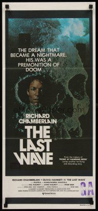 7s815 LAST WAVE Aust daybill '77 Peter Weir cult classic, Richard Chamberlain in skull image!