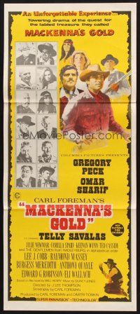 7s832 MacKENNA'S GOLD Aust daybill '69 Gregory Peck, Omar Sharif, Telly Savalas & Julie Newmar!