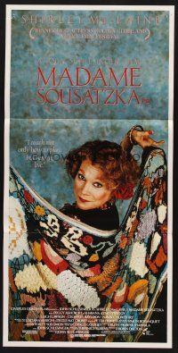 7s834 MADAME SOUSATZKA Aust daybill '88 John Schlesinger, cool photo of Shirley MacLaine w/shawl!