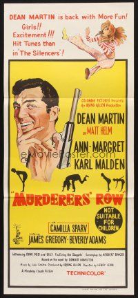 7s851 MURDERERS' ROW Aust daybill '66 stone litho of Dean Martin as Matt Helm & sexy Ann-Margret!