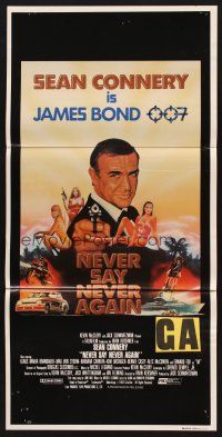 7s857 NEVER SAY NEVER AGAIN Aust daybill '83 art of Sean Connery as James Bond 007 by R. Obrero!