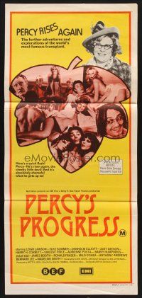 7s877 PERCY'S PROGRESS Aust daybill '74 Elke Sommer, Leigh Lawson with sexy women!