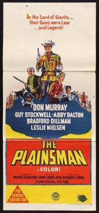 7s885 PLAINSMAN Aust daybill '66 Don Murray, in the land of giants, their guns were law & legend!
